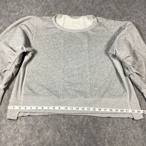 7 For All Mankind Tucked Sleeve Women’s Crewneck Pullover Large Relaxed Boho - Picture 10 of 16